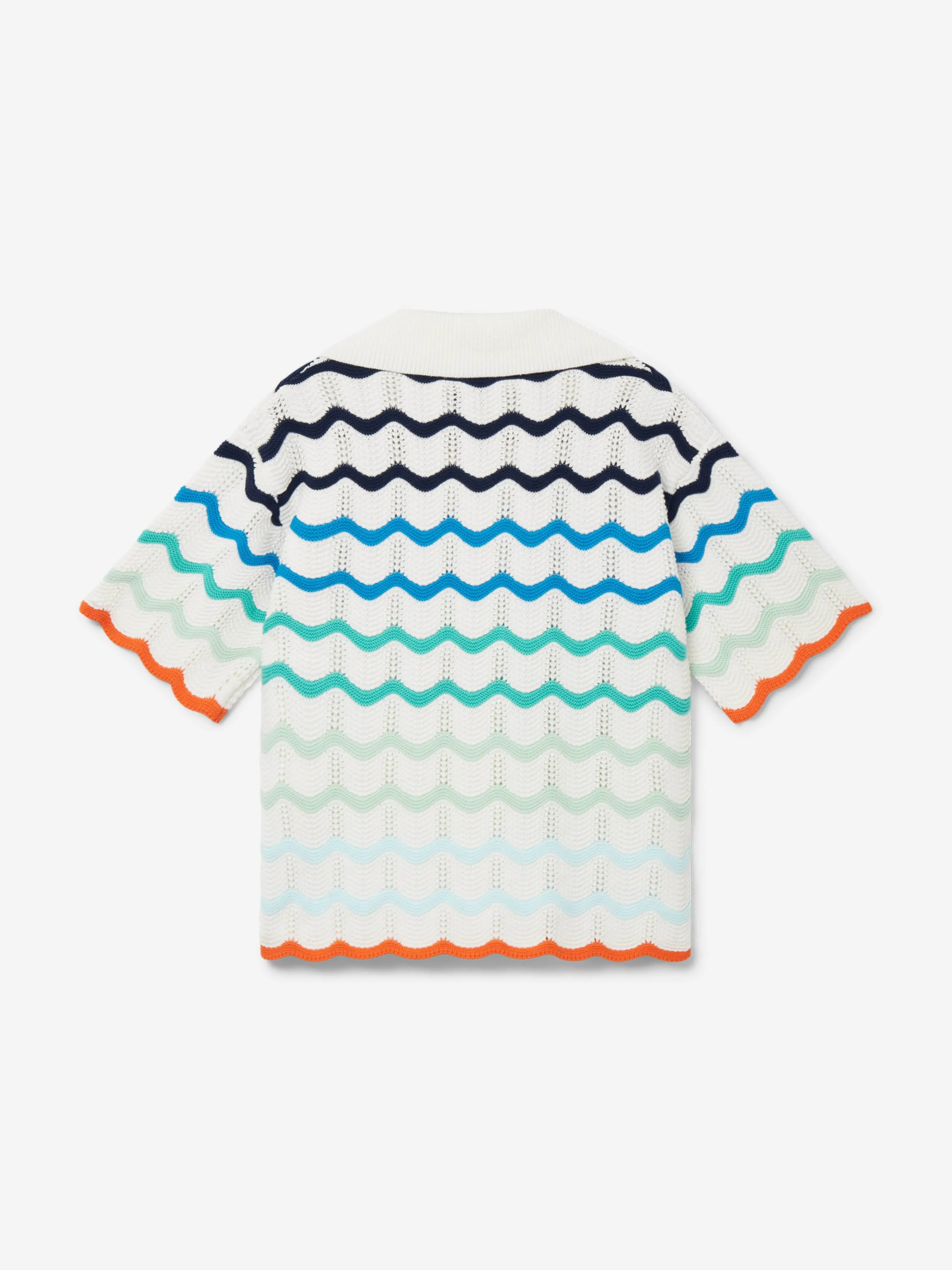 Casablanca Kids Verlaufswellen-Textur-Shirt in Blau