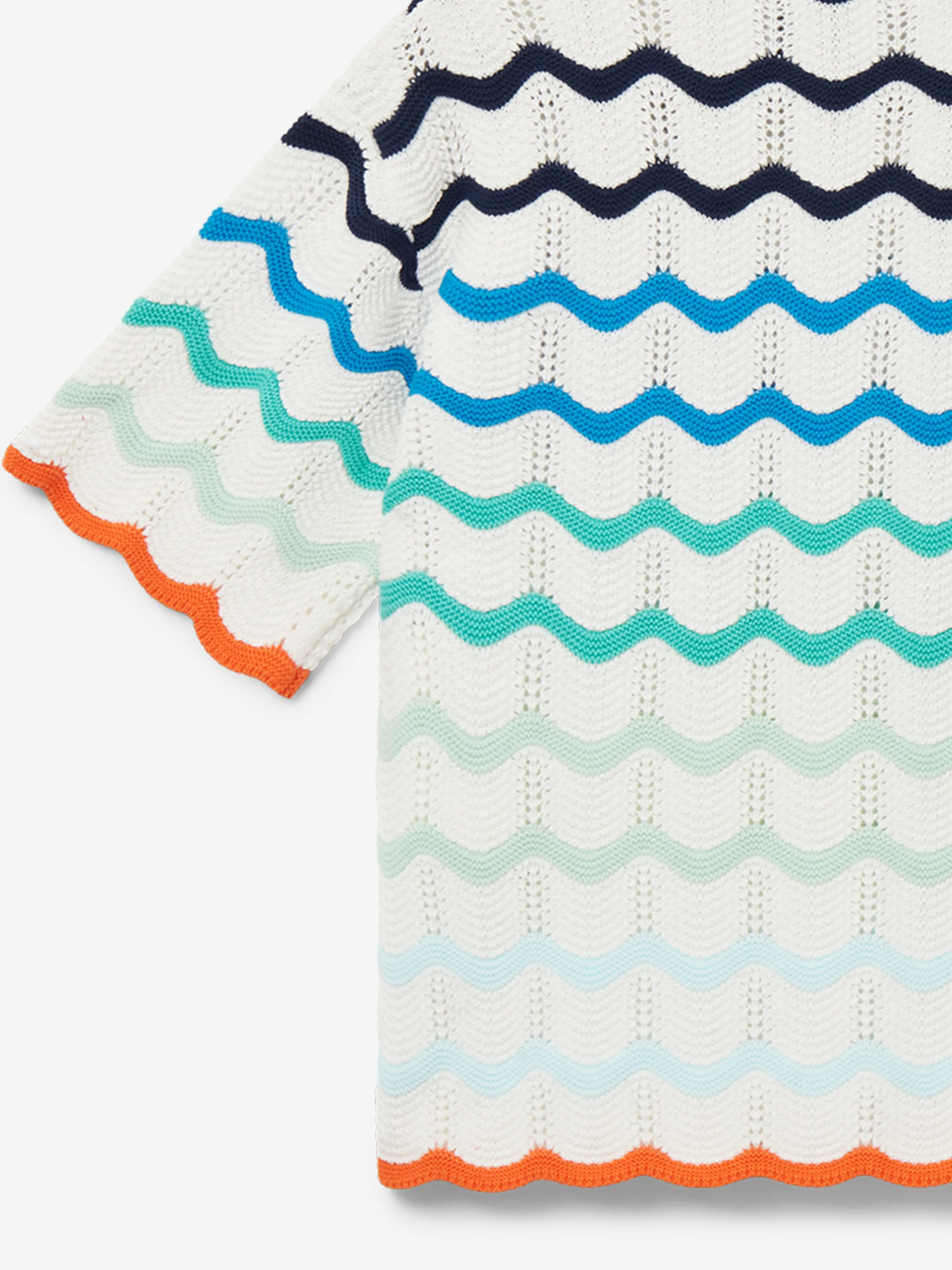 Casablanca Kids Verlaufswellen-Textur-Shirt in Blau