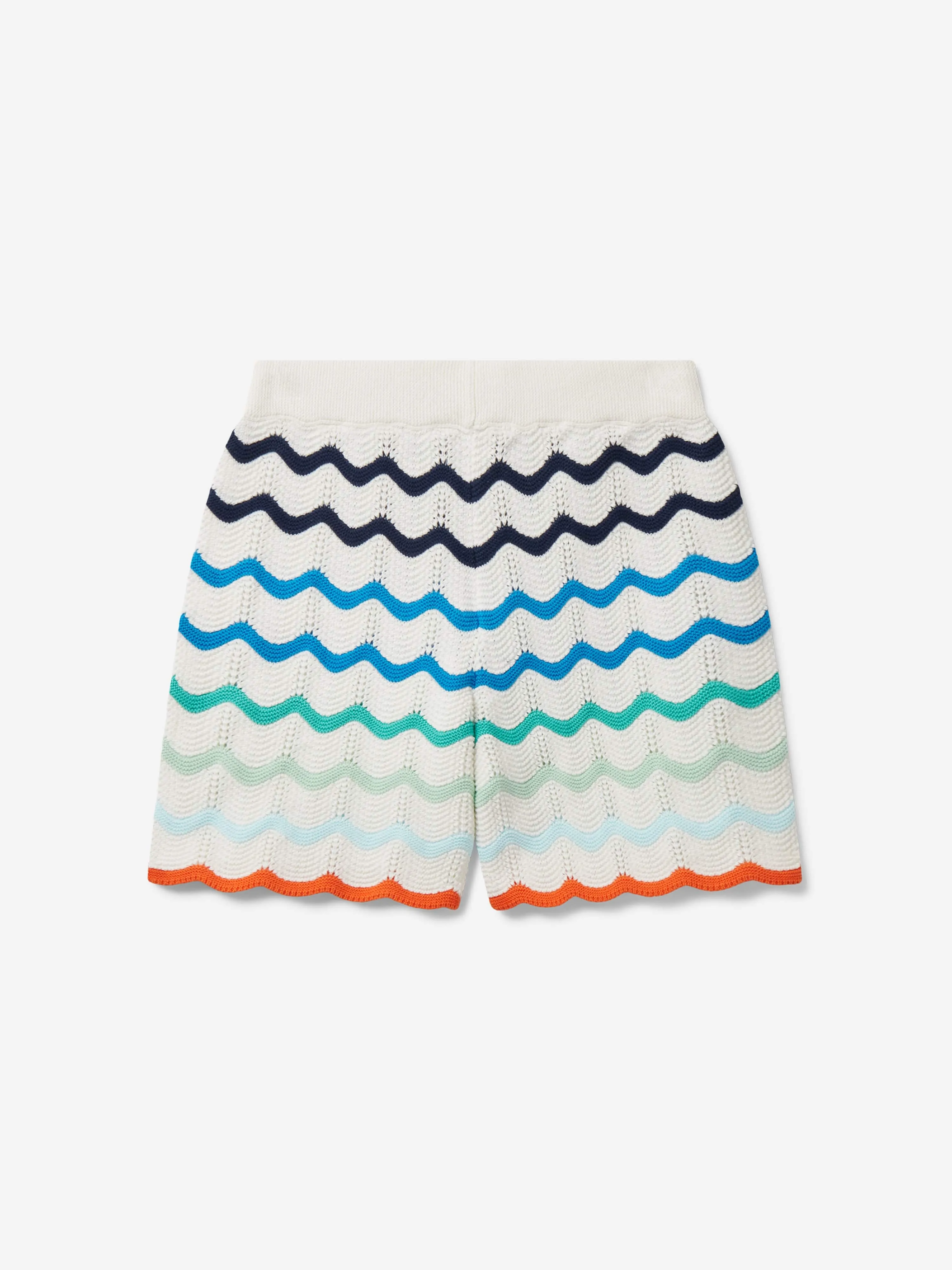 Casablanca Kids Gradient Wave Texture Shorts in Blau