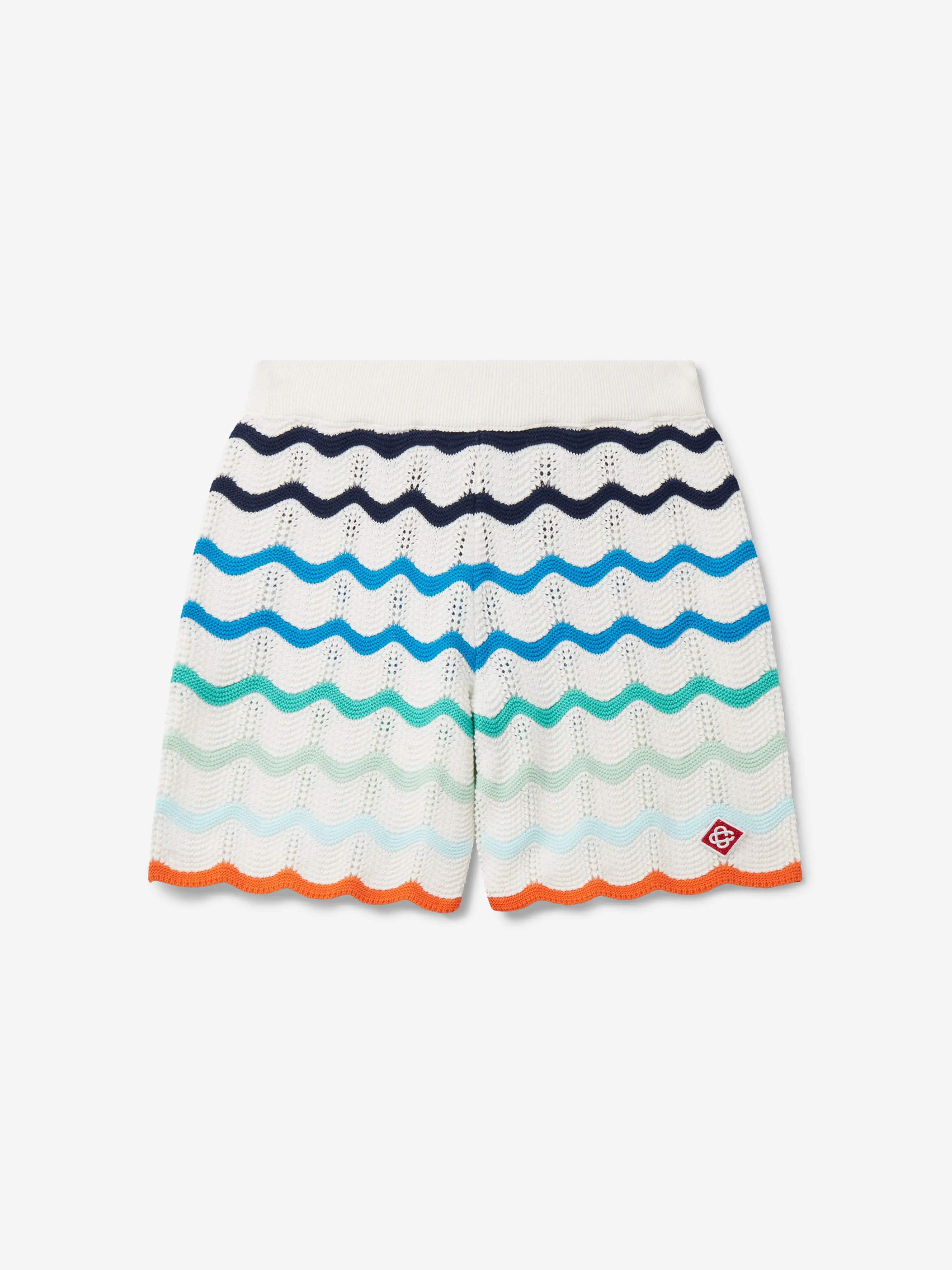 Casablanca Kids Gradient Wave Texture Shorts in Blau