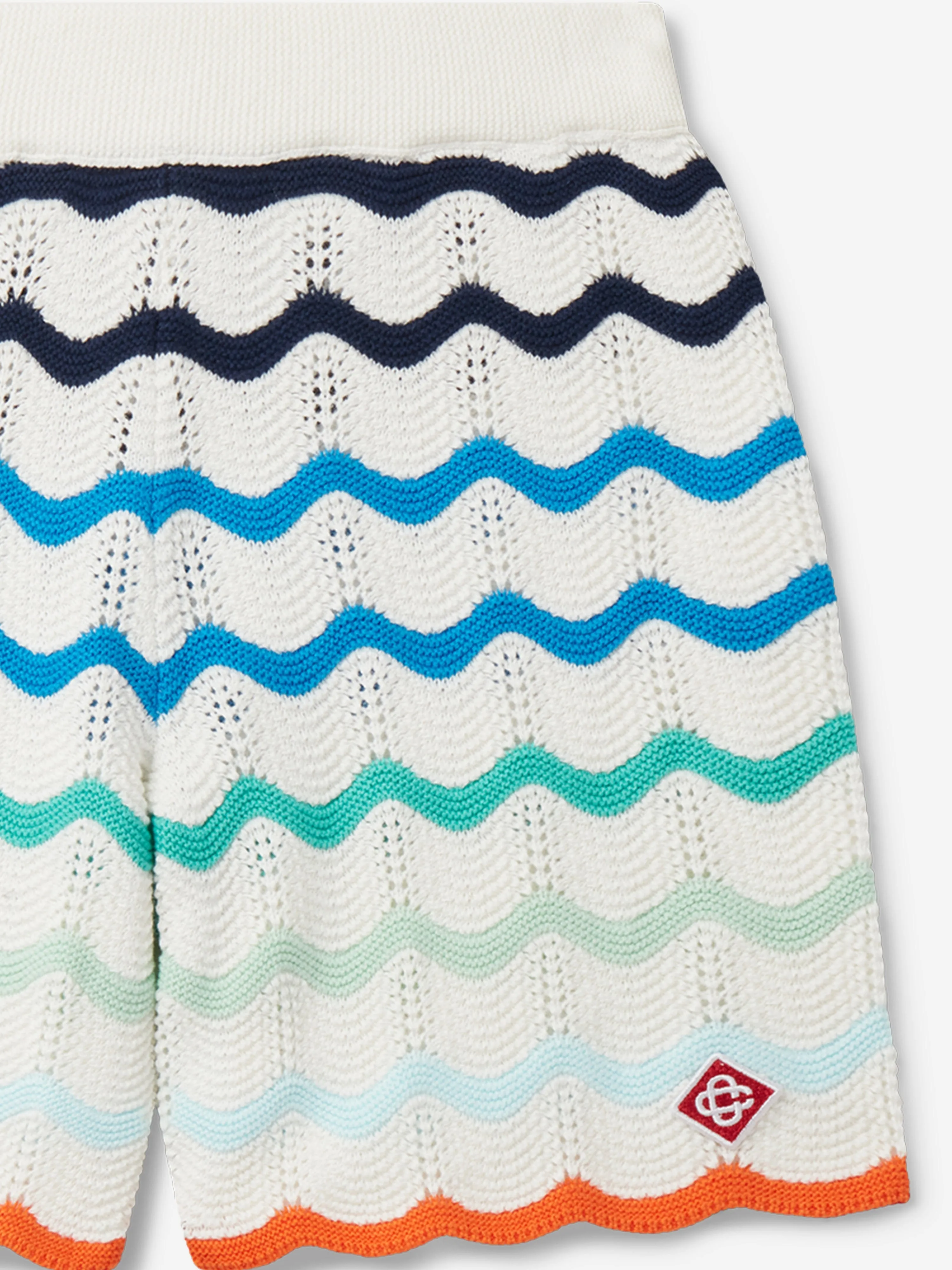 Casablanca Kids Gradient Wave Texture Shorts in Blau