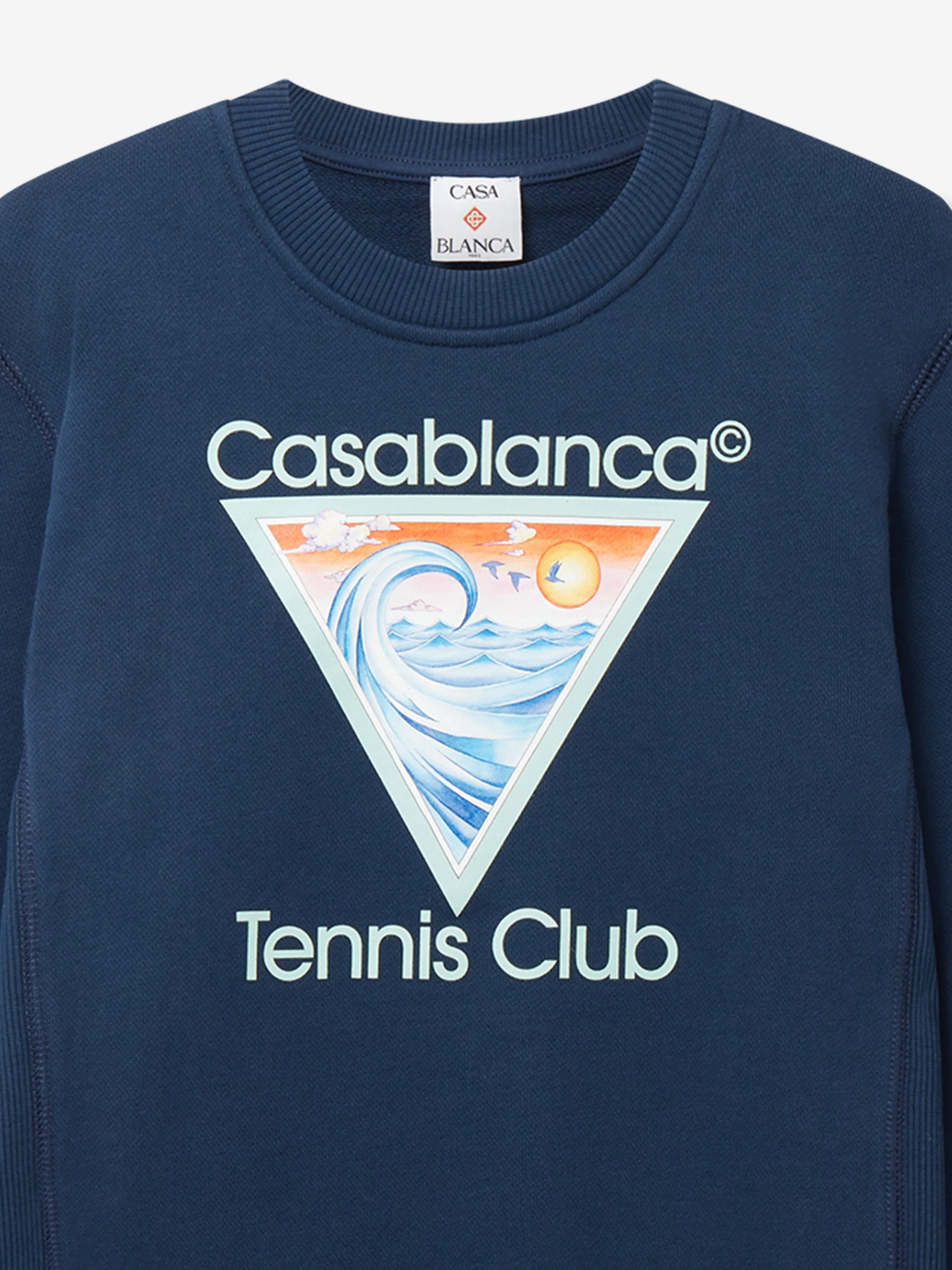 Casablanca Kids Tennis Club Icon Sweatshirt in Blau