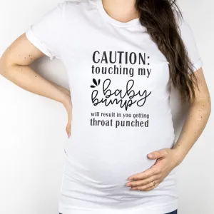 Caution I'm Pregnant White T-Shirt maternity dresses promo