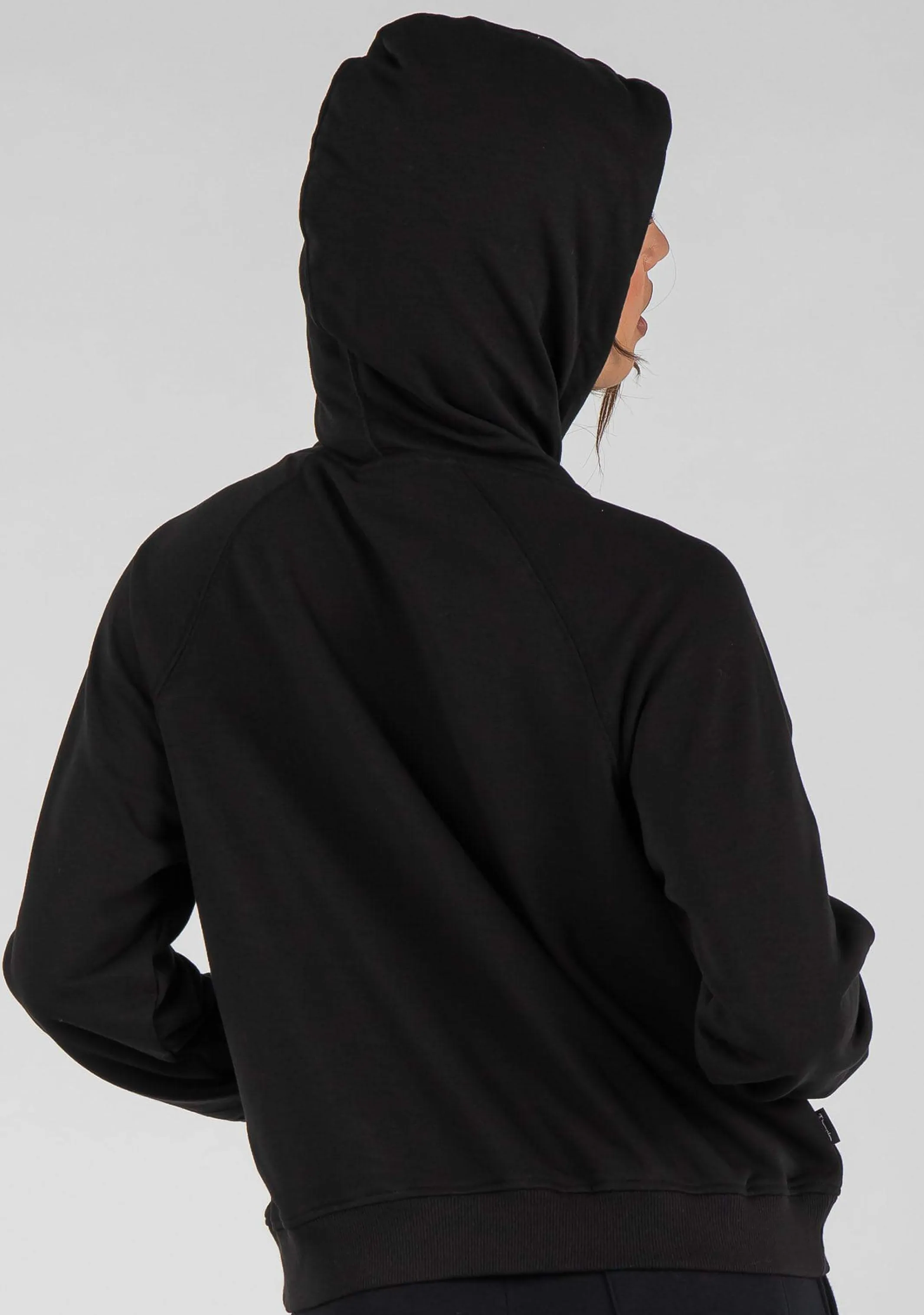 Champion Damen French Terry Script Kapuzenpullover <br> CTKEN Schwarz