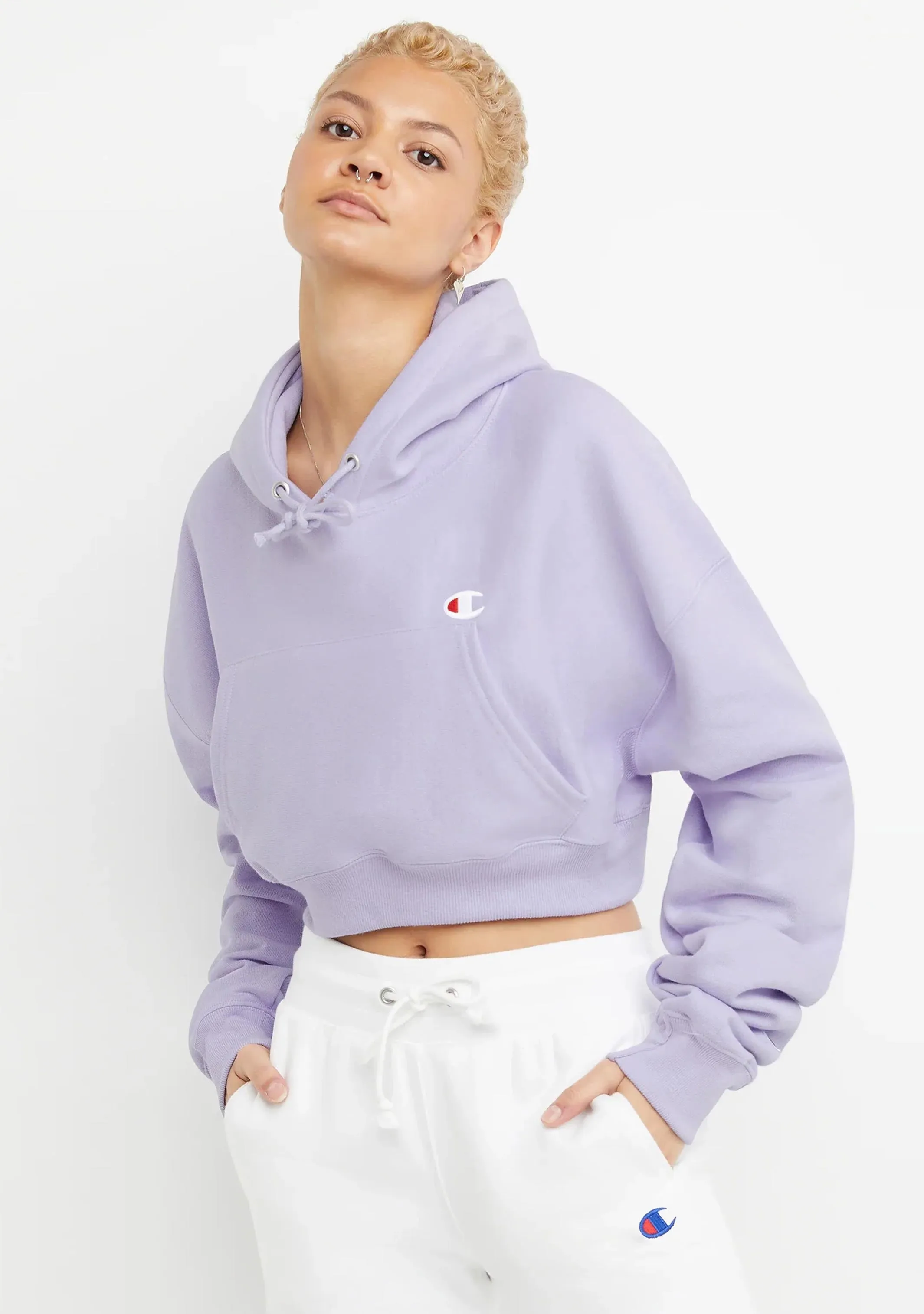 Champion Damen Reverse Weave Crop Hoodie <br> CRTXA1 IED