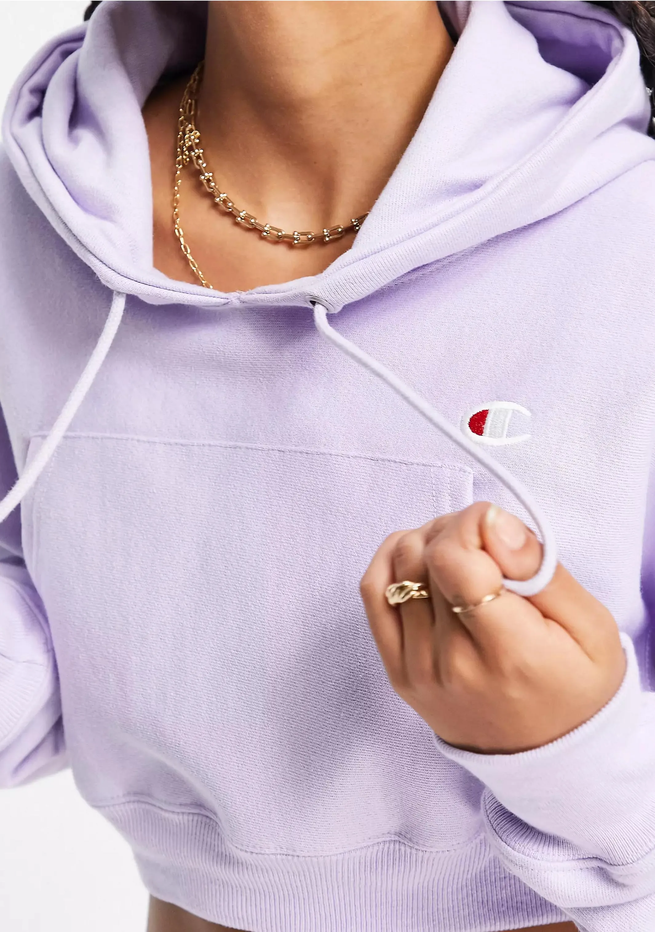 Champion Damen Reverse Weave Crop Hoodie <br> CRTXA1 IED