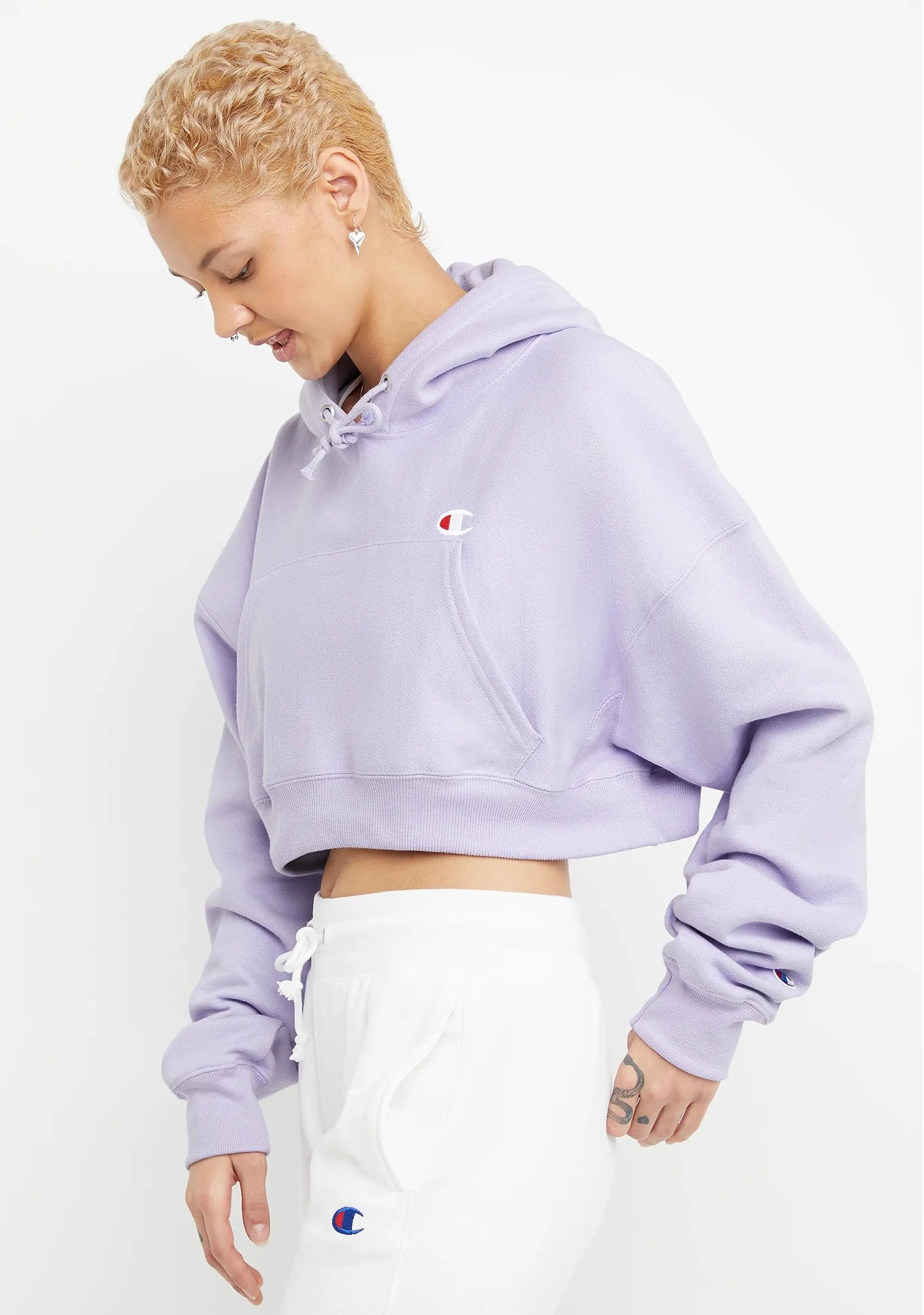 Champion Damen Reverse Weave Crop Hoodie <br> CRTXA1 IED