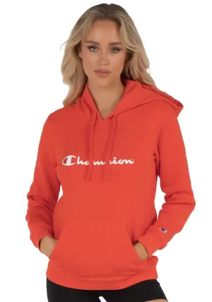Champion Damen Script Hoodie Rot Sheeran