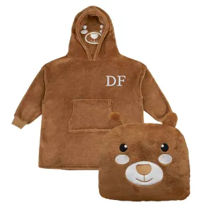 ChangeIn2 Fleece Embroidered Initial Hoodie/Soft Toy girls skirts clearance