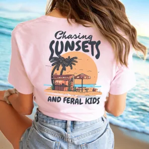 Chasing Sunsets & Feral Kids Back T-Shirt pregnancy jeans best price