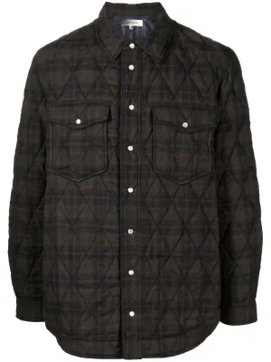 Check-Print Two-Pocket Shirt Jacket winter jackets clearance