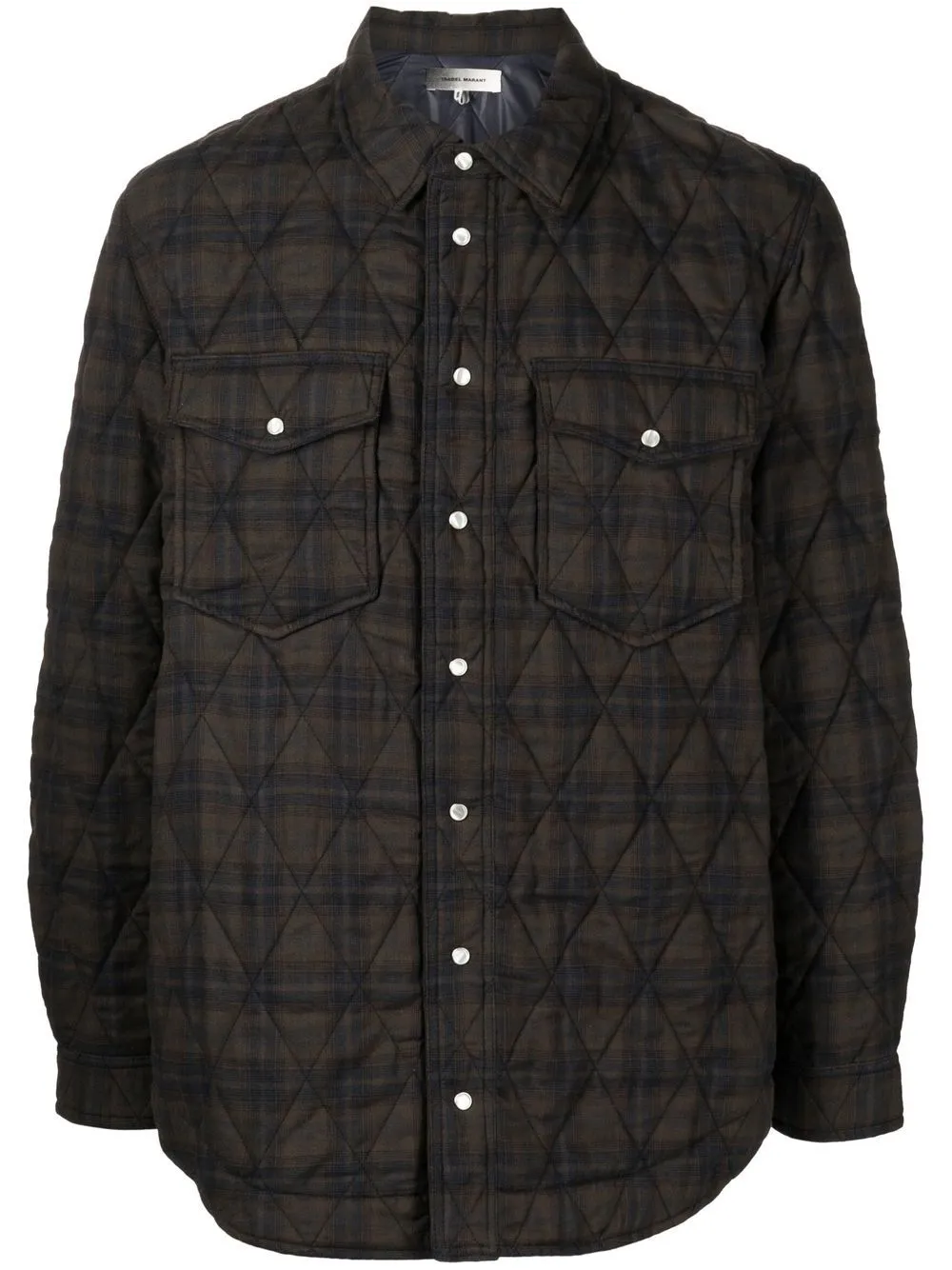 Check-Print Two-Pocket Shirt Jacket winter jackets clearance
