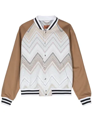 Chevron-Jacquard Towelly Bomber Jacket winter jackets clearance