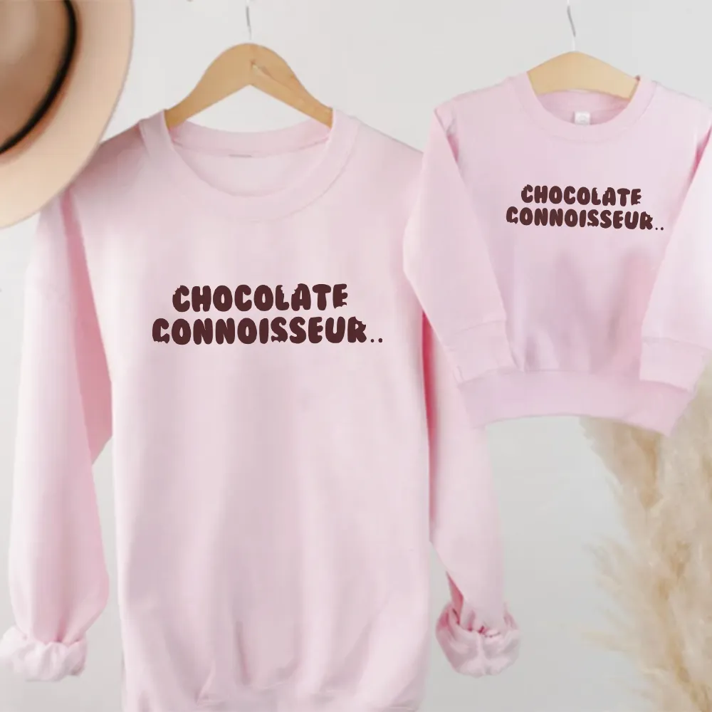 Chocolate Connoisseur Matching Pink Sweatshirts breastfeeding tops cheap