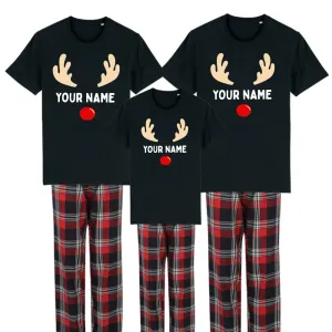 Choose Your Name Reindeer Family Yuletide Pyjama Tee & Pant Set dad hats promo code