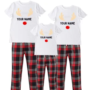 Choose Your Name Reindeer Family Yuletide Pyjama Tee & Pant Set dad hats promo code