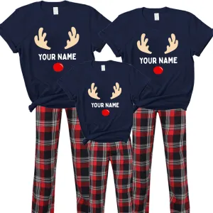 Choose Your Name Reindeer Family Yuletide Pyjama Tee & Pant Set dad hats promo code