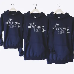 Choose Your Name The Polar Express Personalised Family Matching Hoodies boys fashion clearance