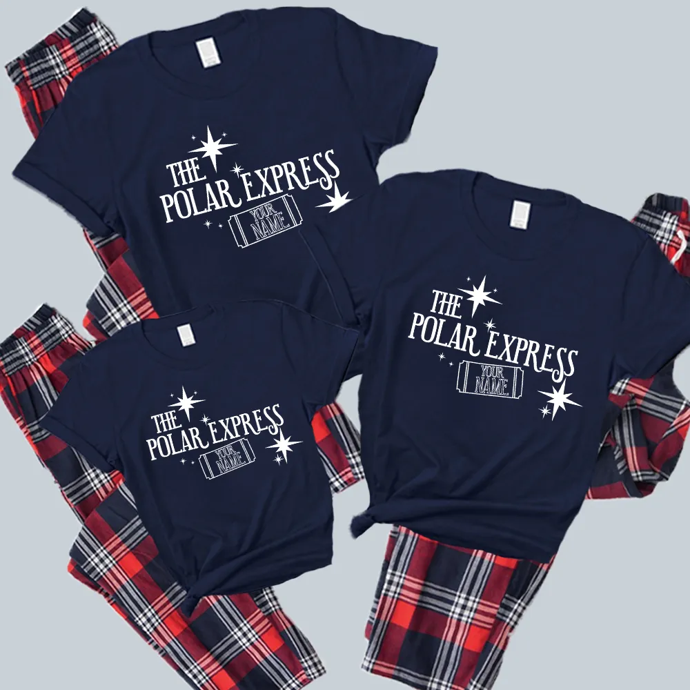 Choose Your Name The Polar Express Whole Family Yuletide Pyjama Tee and Pant Set