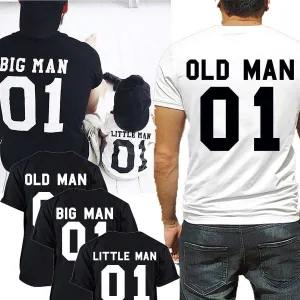 Choose Your Number Big Man, Little & Old Man Grandpa Match Tees (MRK X) mens dad clothes online