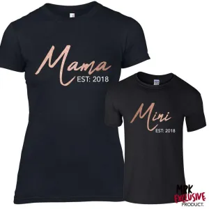 Choose Your Years Mama & Mini Established Black Tees (MRK X) maternity leggings online