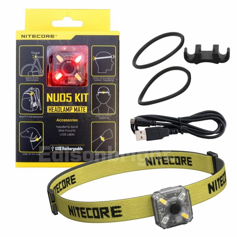 2025 Latest Choose Best New Nitecore NU05 35 Lumens LED Headlamp Mate cautionary RED / White light flasher With Big Savings , free shipping worldwide, best choice for you.