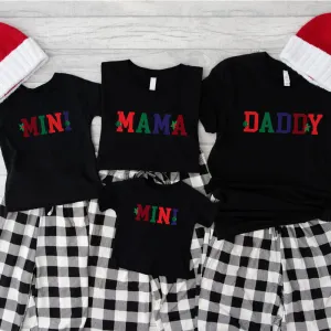 Christmas College Daddy, Mama & Mini Family Matching T-shirts fathers day sale outfits