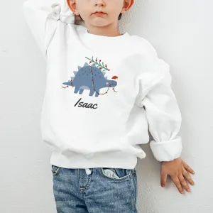 Christmas Dinosaur Personalised Kid's Sweatshirt girls skirts clearance
