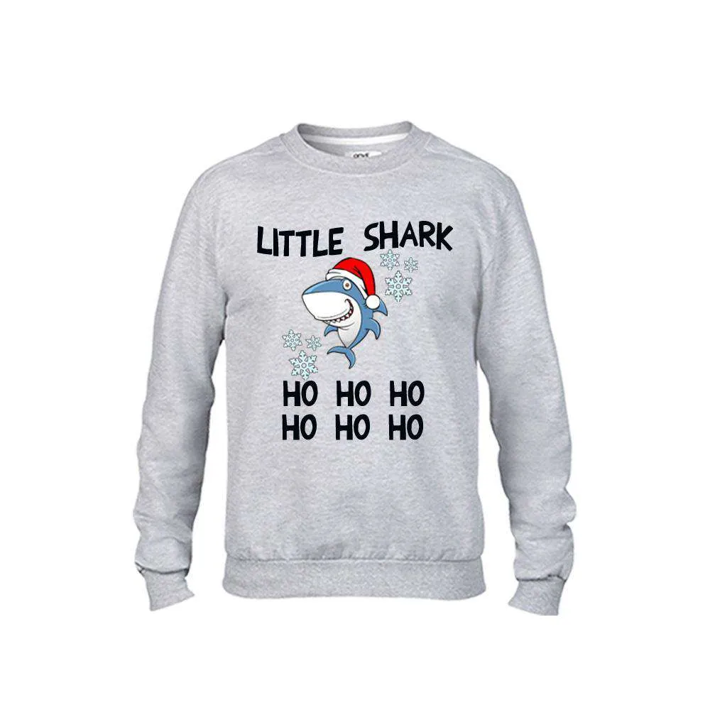 Christmas Shark Family Matching Grey Sweaters (MRK X)
