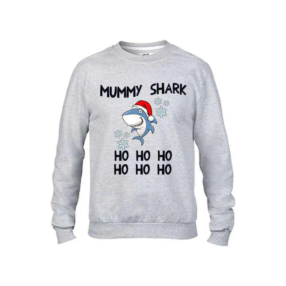 Christmas Shark Family Matching Grey Sweaters (MRK X)