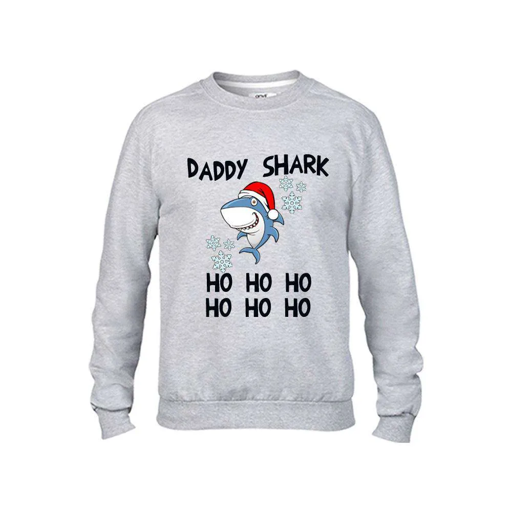 Christmas Shark Family Matching Grey Sweaters (MRK X)