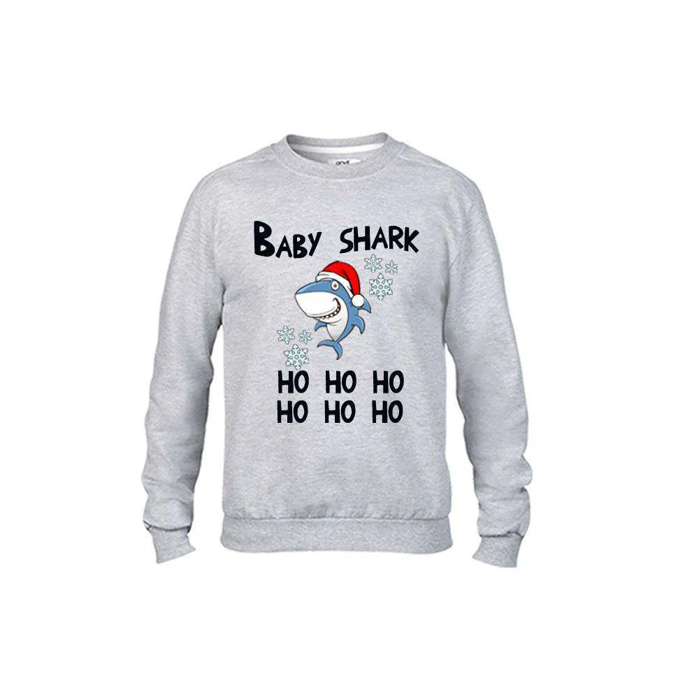 Christmas Shark Family Matching Grey Sweaters (MRK X)