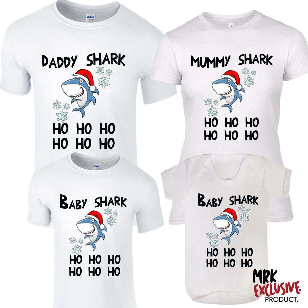 Christmas Shark Family Matching White Tees & Bodysuit (MRK X) dad hats promo code