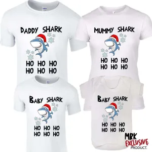 Christmas Shark Family Matching White Tees & Bodysuit (MRK X) dad hats promo code