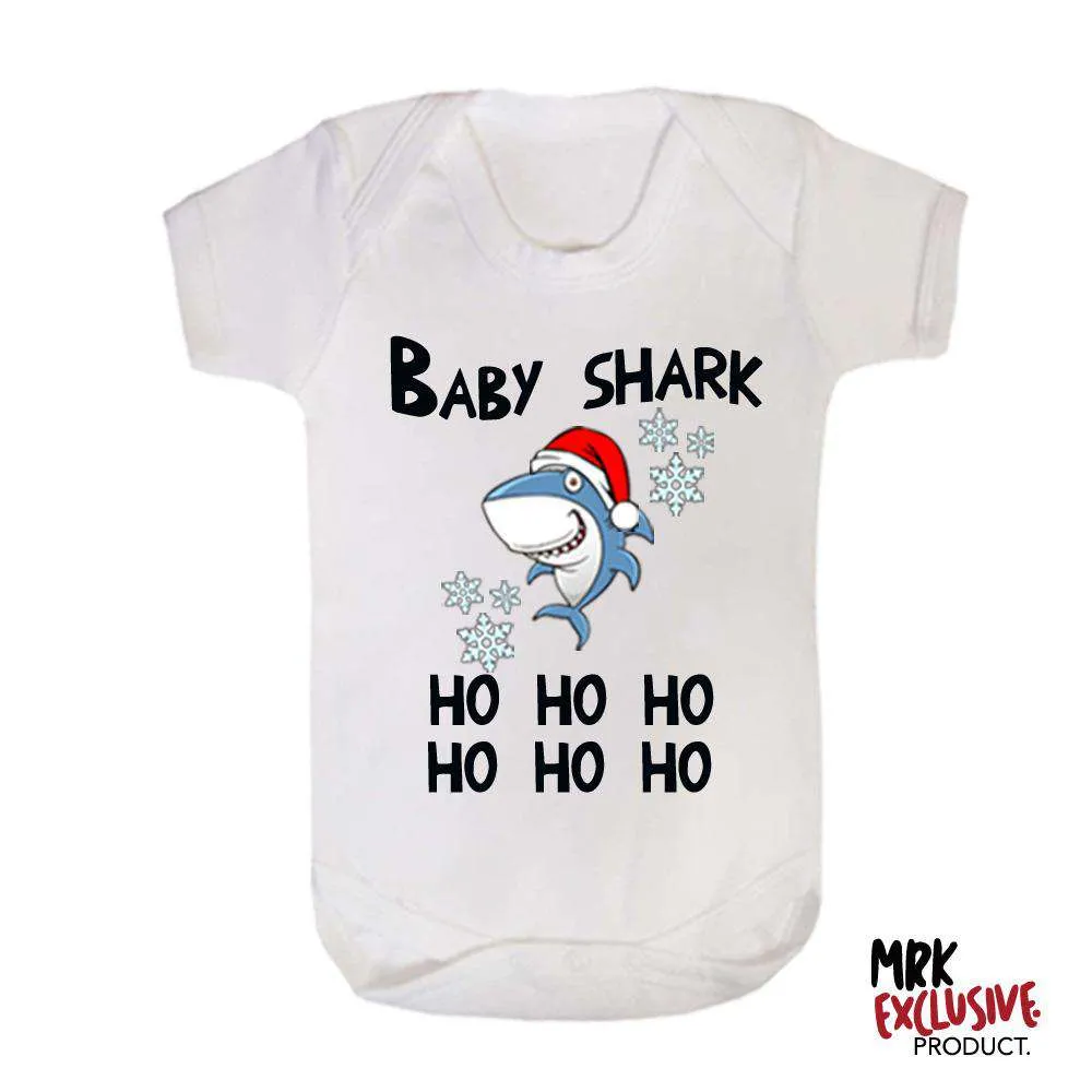 Christmas Shark Family Matching White Tees & Bodysuit (MRK X)