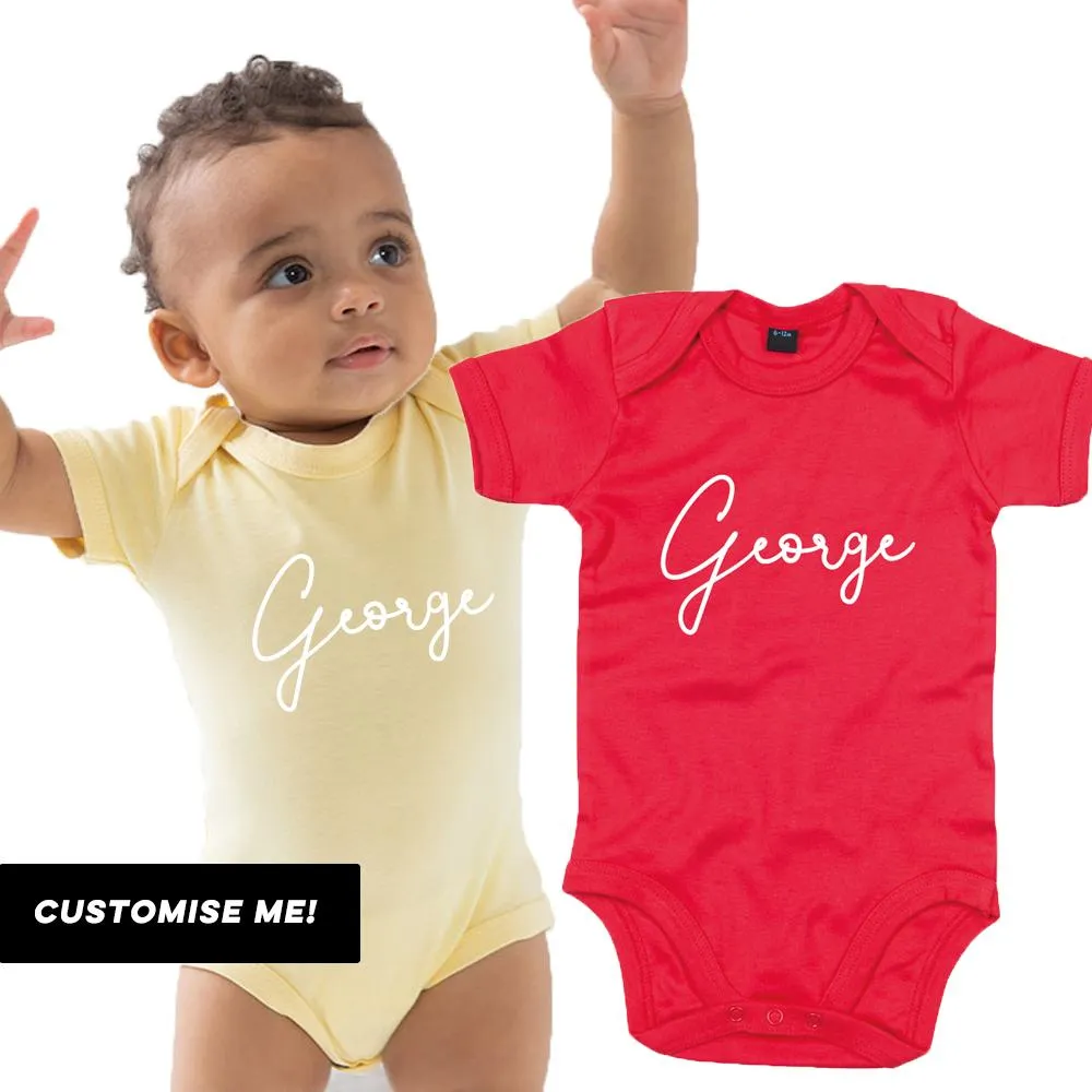 Classic Personalised Script Name Baby Vest (MRK X) cheap baby clothes online