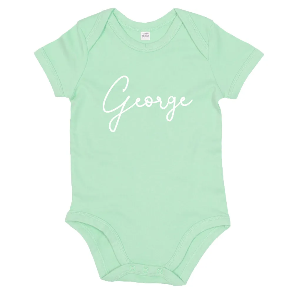 Classic Personalised Script Name Baby Vest (MRK X)