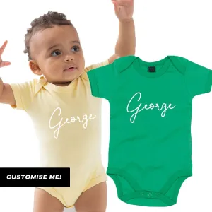 Classic Personalised Script Name Baby Vest (MRK X) cheap baby clothes online
