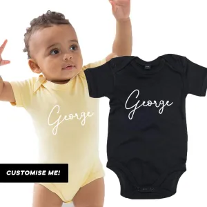 Classic Personalised Script Name Baby Vest (MRK X) cheap baby clothes online