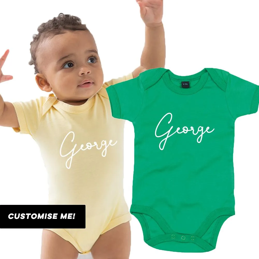 Classic Personalised Script Name Baby Vest (MRK X) cheap baby clothes online