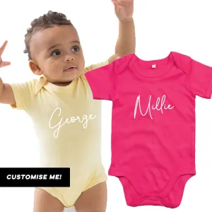 Classic Personalised Script Name Baby Vest (MRK X) cheap baby clothes online