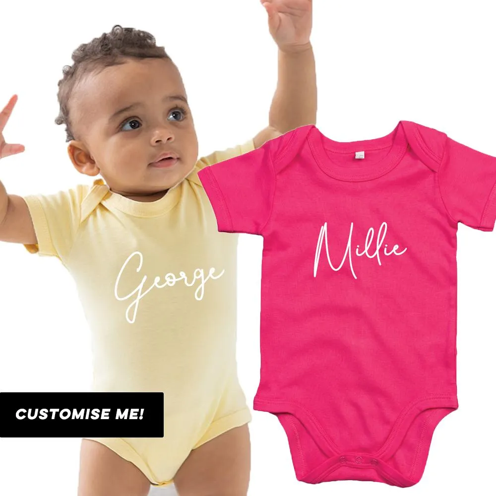 Classic Personalised Script Name Baby Vest (MRK X) cheap baby clothes online