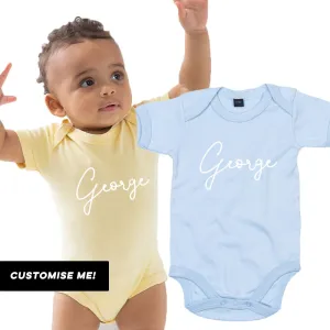 Classic Personalised Script Name Baby Vest (MRK X) cheap baby clothes online