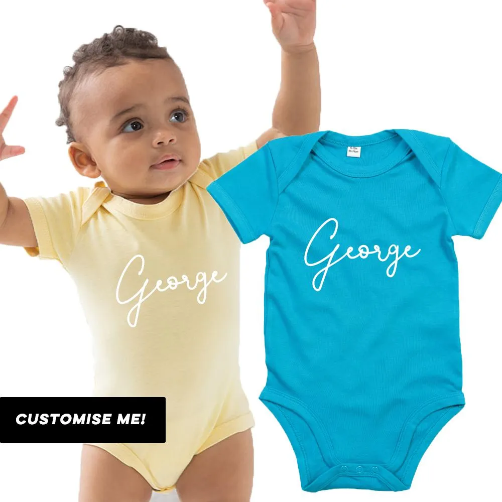 Classic Personalised Script Name Baby Vest (MRK X) cheap baby clothes online