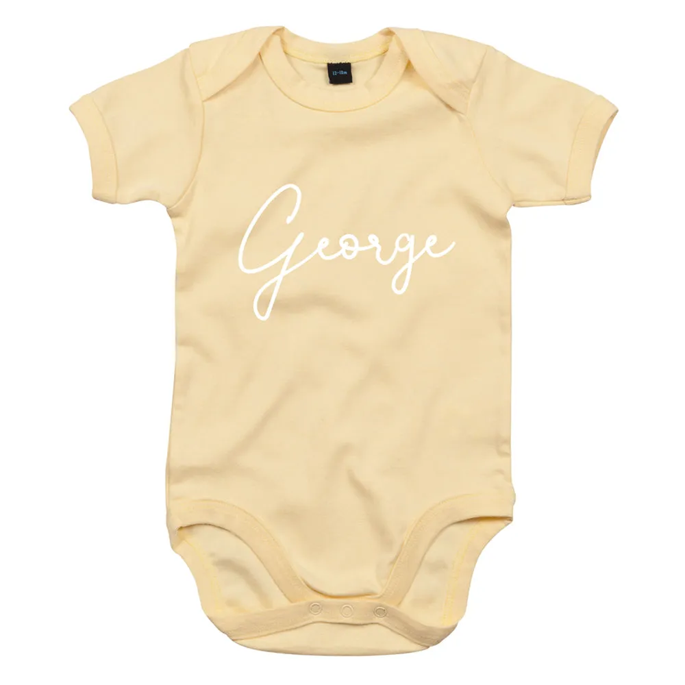 Classic Personalised Script Name Baby Vest (MRK X)