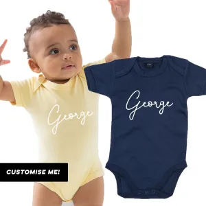 Classic Personalised Script Name Baby Vest (MRK X) cheap baby clothes online