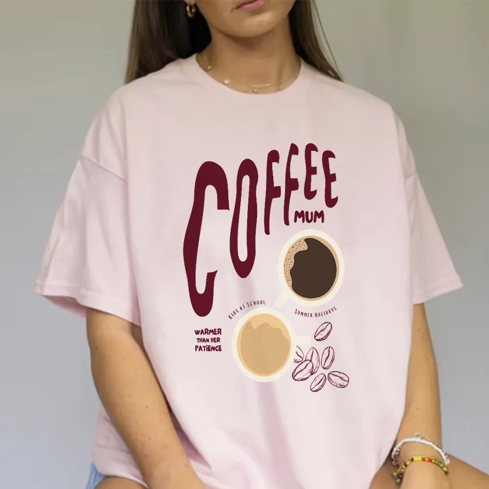 Coffee Mum Graphic Oversized T-Shirt