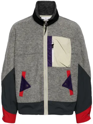 Colour-Block Panelled Bomber Jacket winter jackets clearance