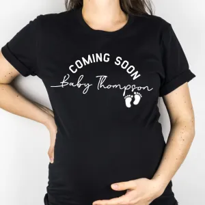 Coming Soon Personalised Baby Announcement T-Shirt maternity dresses promo