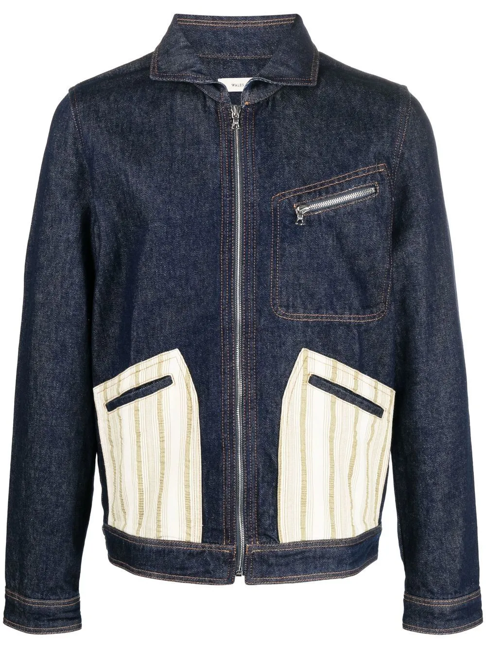 Contrast-Panel Denim Jacket winter jackets clearance